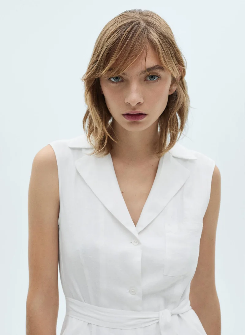 مانجو Belted Sleeveless Dress