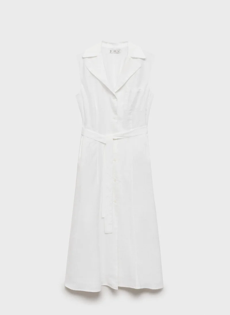 مانجو Belted Sleeveless Dress