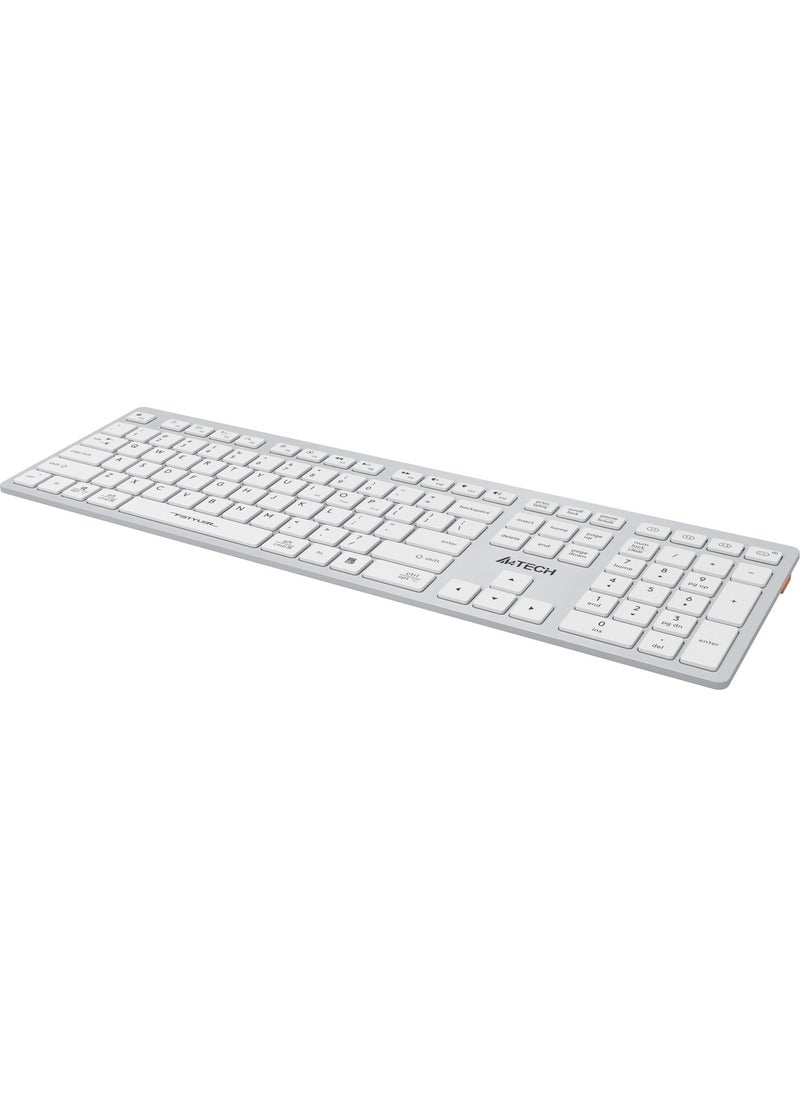 A4TECH A4 Tech Fstyler FBX50C White Bluetooth+2.4G Nano Fn Rechargeable Multimedia Keyboard  - Image 2
