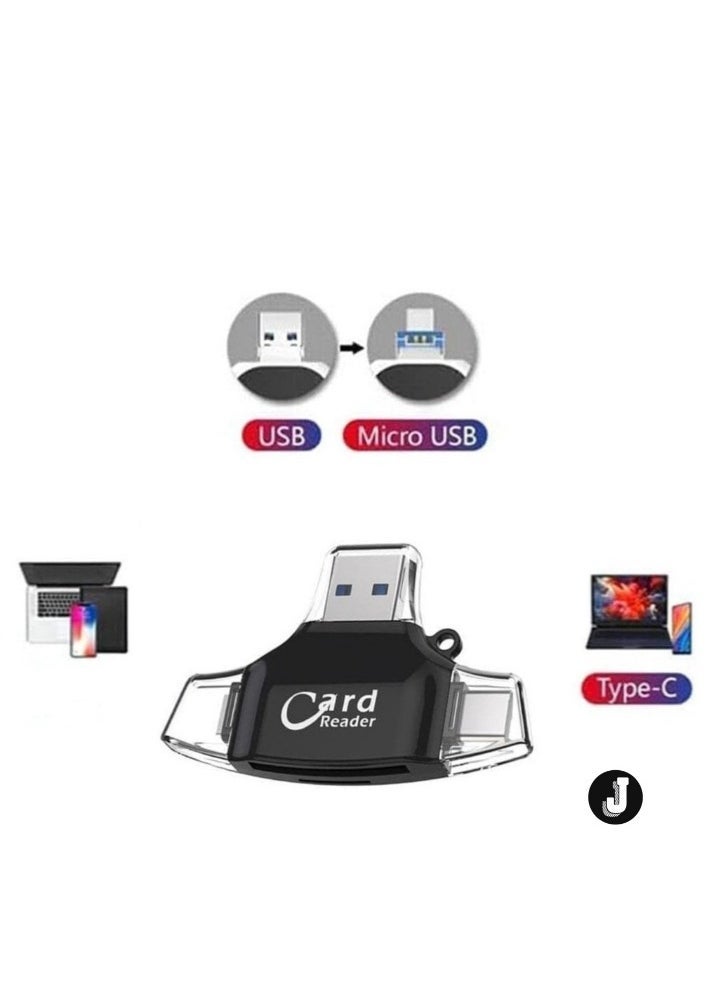 JAJEEK "2024 4-in-1 Multi-Port USB-C Card Reader & Hub Adapter – SD/TF Memory Card Reader, Type-C Camera Adapter, Compatible with All Type-C Devices (Multicolor)" - Image 2