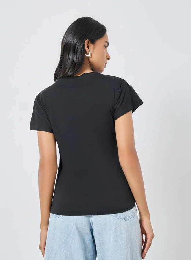 تايك تو تيشيرت محبوك سادة