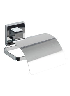 Wenko WENKO Vacuum-Loc wall toilet paper holder Quadro with cover, holder for toilet paper in the bathroom and guest toilet, installation without drilling, shiny stainless steel  - Image 5