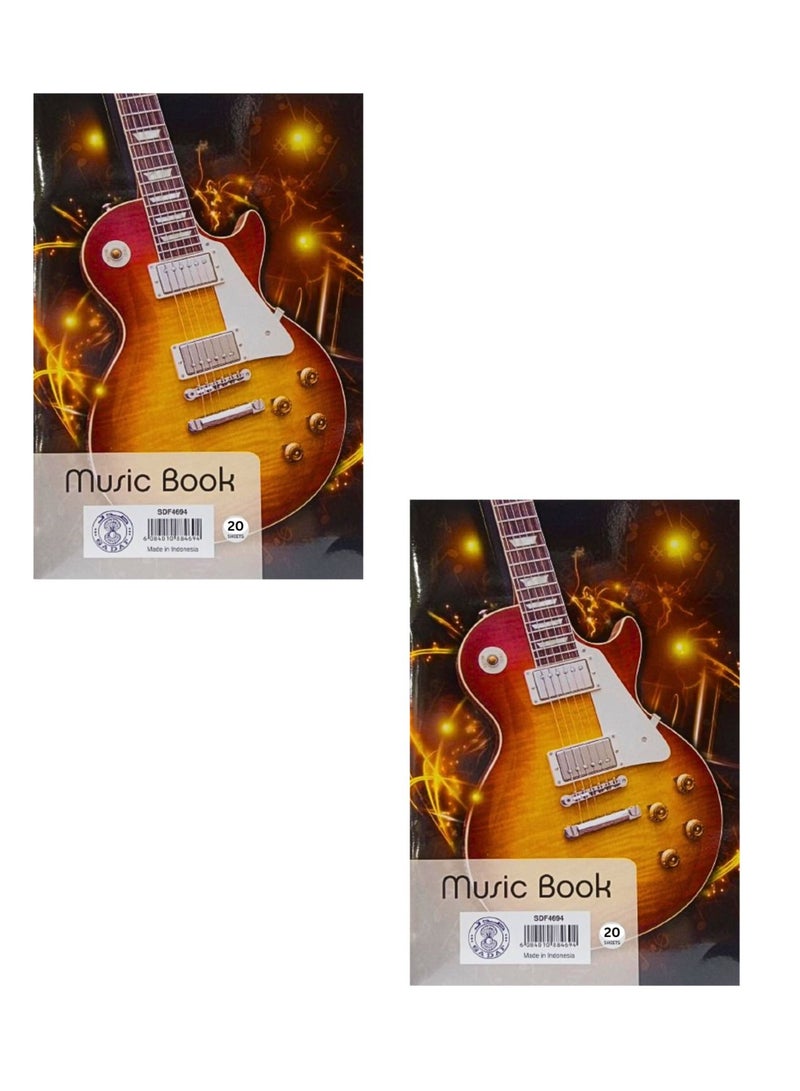 Sadaf A4 Size Music Book, 20 Sheets (Pack of 2) - Image 1