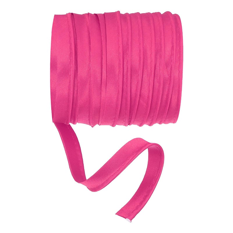 YELARXI Maxi Piping Bias Tape 5 Yards Piping Trim with Cord Satin Binding Lip Cord Trim Fit for Sewing Garment Webbing Trimming Crafts Decorating Rose Red - Image 2