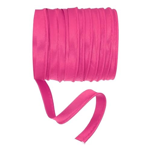 YELARXI Maxi Piping Bias Tape 5 Yards Piping Trim with Cord Satin Binding Lip Cord Trim Fit for Sewing Garment Webbing Trimming Crafts Decorating Rose Red - Image 1