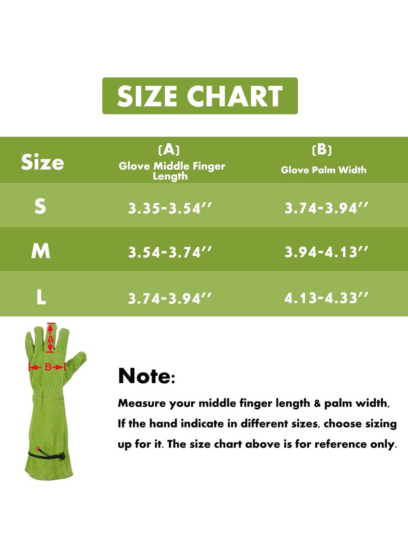 SOLARAE Gardening Gloves for Women/Men, Rose Pruning Thorn-Proof Gloves, with Adjustable Cuff and Durable Goatskin Leather, Comfy Breathable Long Sleeve Work Garden Gauntlet Gloves for Yard Work - Image 3