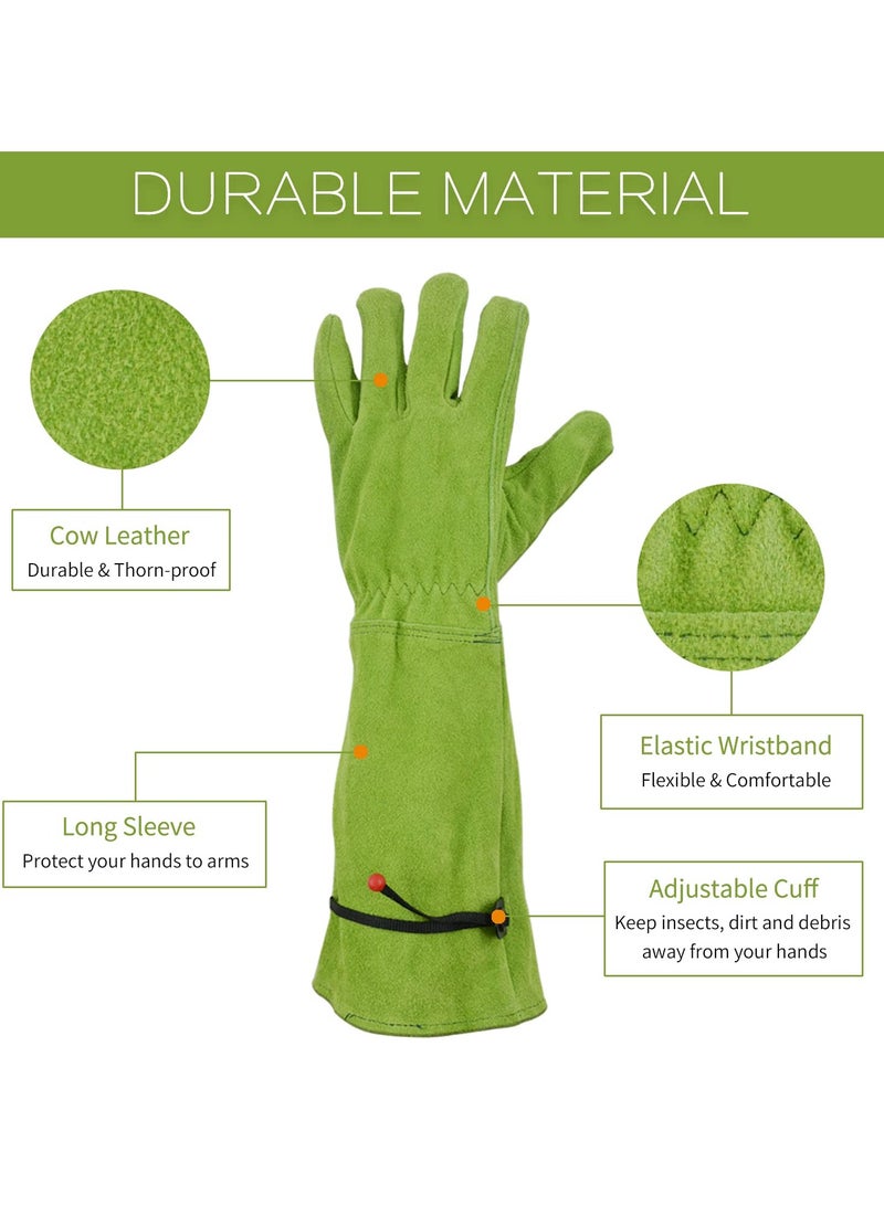 SOLARAE Gardening Gloves for Women/Men, Rose Pruning Thorn-Proof Gloves, with Adjustable Cuff and Durable Goatskin Leather, Comfy Breathable Long Sleeve Work Garden Gauntlet Gloves for Yard Work - Image 4