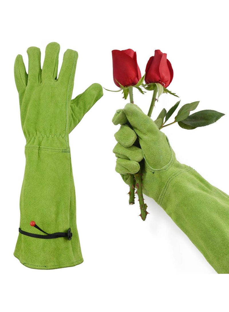 SOLARAE Gardening Gloves for Women/Men, Rose Pruning Thorn-Proof Gloves, with Adjustable Cuff and Durable Goatskin Leather, Comfy Breathable Long Sleeve Work Garden Gauntlet Gloves for Yard Work - Image 1