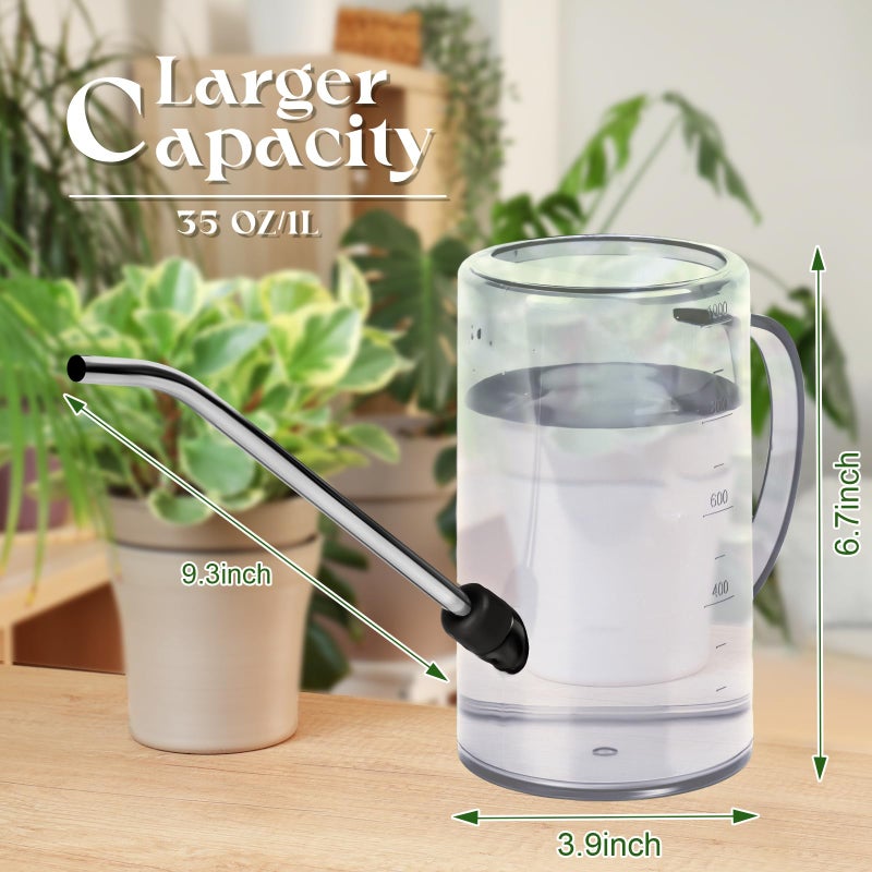 VKPLITE Plastic Watering Can - with Long Spout - 1/4 Gallon - 34 Oz - Whte - Image 3