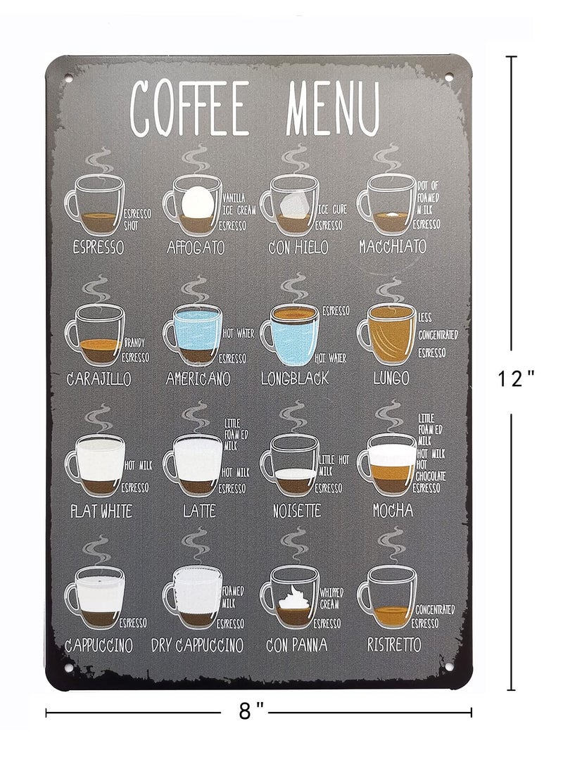 ERLOOD Coffee Bar Decor Sign - Metal Tin Signs for Kitchen, Home, Coffee Station - Image 5