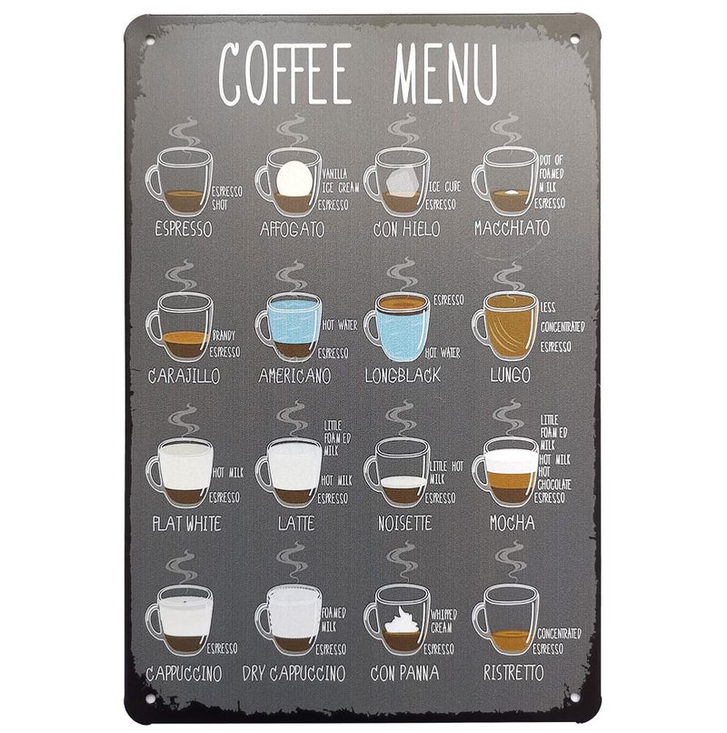 ERLOOD Coffee Bar Decor Sign - Metal Tin Signs for Kitchen, Home, Coffee Station - Image 1