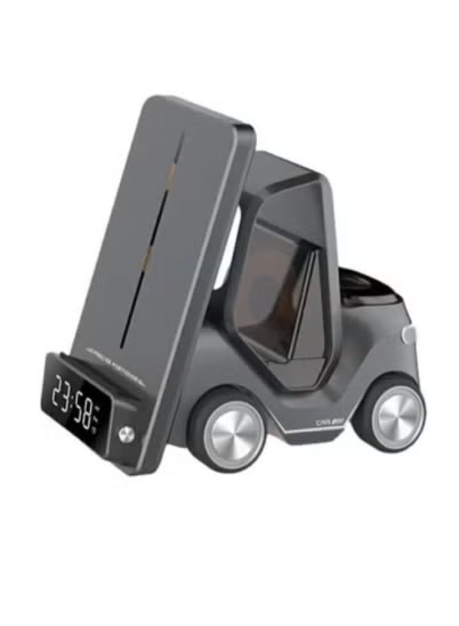 Universal Wireless Charging Station – Grey Fast Charging Dock for iPhone, Samsung Galaxy, AirPods & Other Qi-Enabled Devices | Compact Multi-Device Wireless Charger with Smart Chip Protection, Anti-Slip Base & Sleek Space-Saving Design | Ideal for Travel, Home & Office