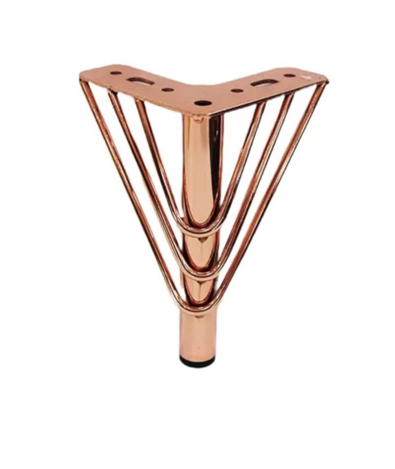 Zohra ZOHRA Hardware Triple V Hairpin Multi pin 4PC Metal Furniture Legs Latest Style Coffee Table Sofa Feet Kitchen Table Legs Bathroom Cabinet Cupboard FeetRose Gold 6 inch - Image 2