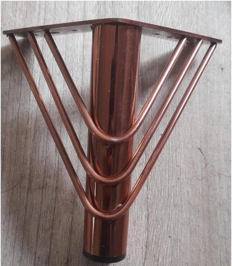 Zohra ZOHRA Hardware Triple V Hairpin Multi pin 4PC Metal Furniture Legs Latest Style Coffee Table Sofa Feet Kitchen Table Legs Bathroom Cabinet Cupboard FeetRose Gold 6 inch - Image 4