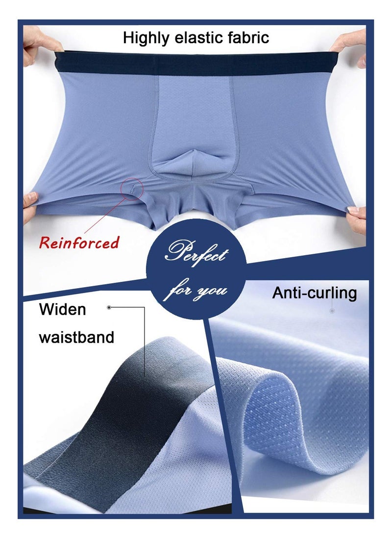 SYOSI 3 Pack Men's Boxer Briefs Mens Boxer Shorts Ice Silk Mesh Sports Underwear Trunks Super Soft Breathable Thin Underpants Anti Chafing Boxers Briefs XL  - Image 3