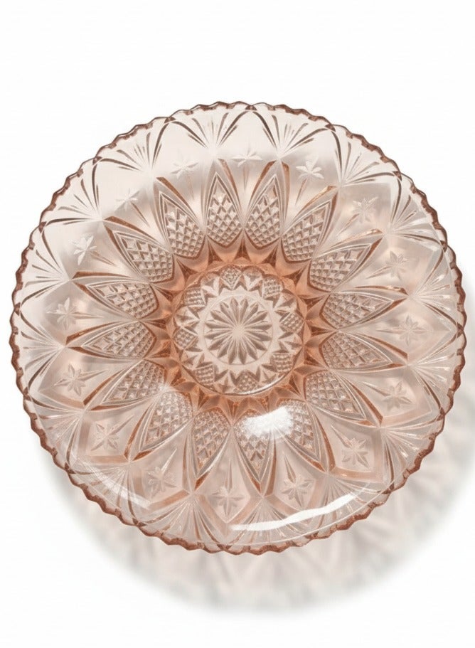 Home decor big Crystal deep pink serving plate for fruits - Image 1