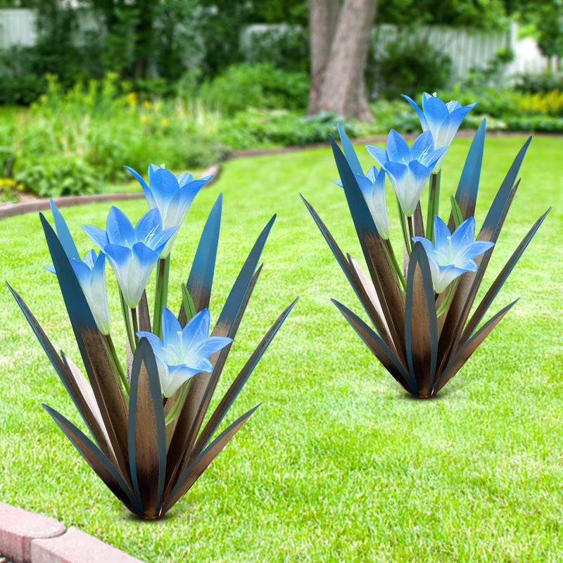 Homight Metal Agave Plants Outdoor Decor Mexican Yard Art Plants Garden Decor for Outside Metal Art Flowers Gifts for Butterflies Bees Birds for Gifts 2 BigLily