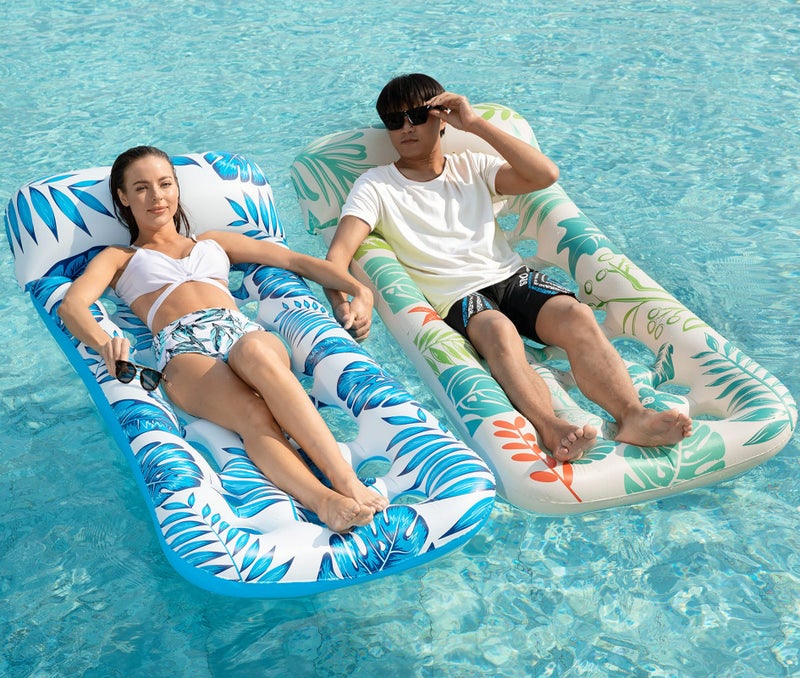 Jasonwell Inflatable Pool Float Lounge - 2 Pack Floaties Rafts for Adults Floating Lounger Sun Tanning Floats Cool Water Floaty Swimming Lake Beach Party Toys - Image 1
