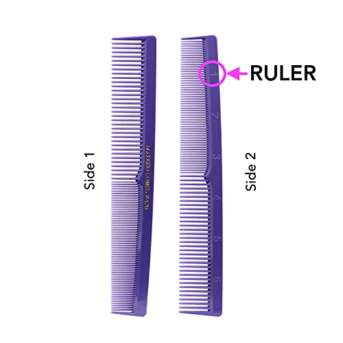 Allegro Combs 420 Barber Set: 12 Hair Cutting and Styling Combs in Purple - Pocket Combs for Stylists - Image 2