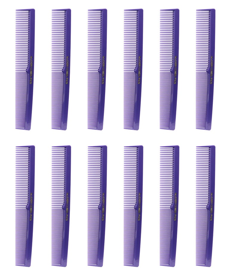 Allegro Combs 420 Barber Set: 12 Hair Cutting and Styling Combs in Purple - Pocket Combs for Stylists - Image 1