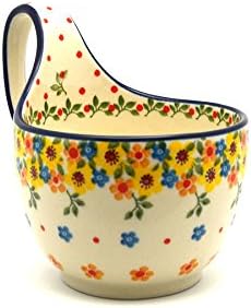 Polish Pottery Gallery Polish Pottery Loop Handle Bowl  Buttercup  - Image 1