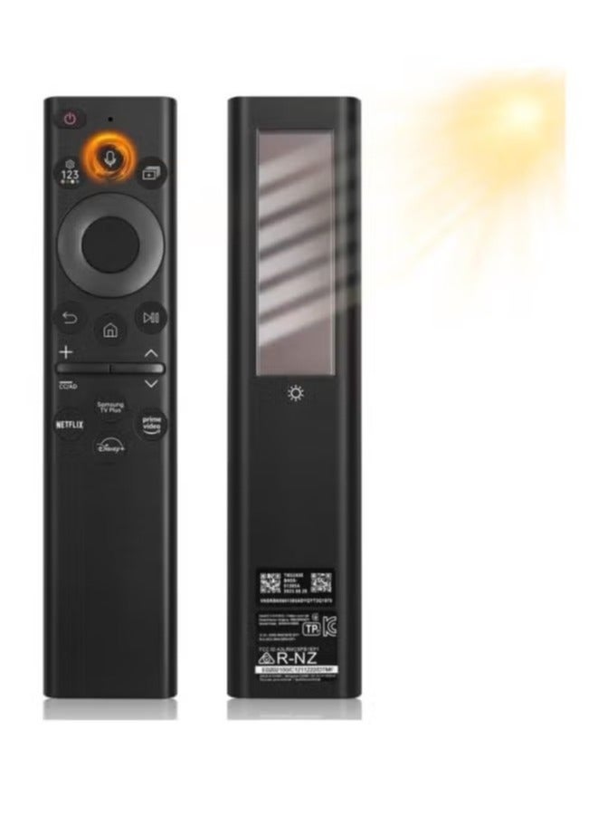 ELTRAZONE BN59-01385A Solar Voice Remote for Samsung Smart TVs – USB-C & Solar Rechargeable with Smart Voice Assistant – Compatible with 2021-2023 Neo QLED, The Frame, Crystal 4K & 8K UHD Series – Ergonomic Design (Black) - Image 1