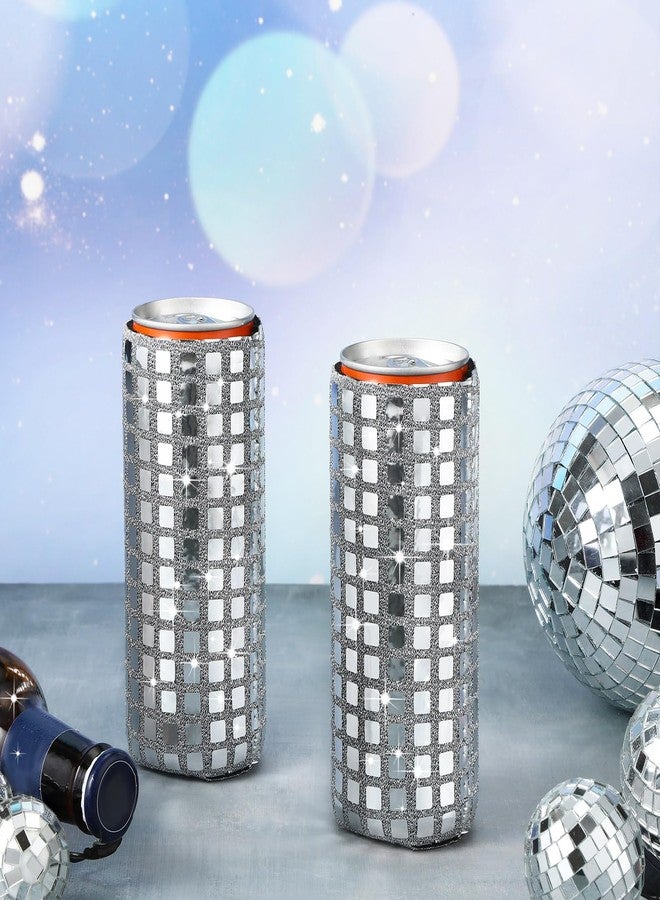 Yoande 12 Pcs Disco Party Supplies Disco Ball Can Sleeves Retro 70s 80s Theme 12 oz Drink Sleeves Disco Ball Party Table Decorations for Disco Wedding Party Picnic Travel (6.5''x3.5'') - Image 4