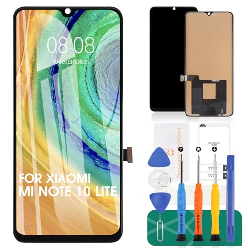 SRJTEK TFT for Xiaomi Mi Note 10 lite Screen Replacement 6.47" for Xiaomi Mi CC9 Pro/Mi Note 10/Mi Note 10 Pro LCD Display Touch Digitizer Assembly Glass (Black Without Frame)(NOT AMOLED) - Image 1
