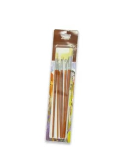Artmate Artmate Artist Brushes Assorted, Set Of 6 Pieces (4 Flat And 2 Round Brushes) 