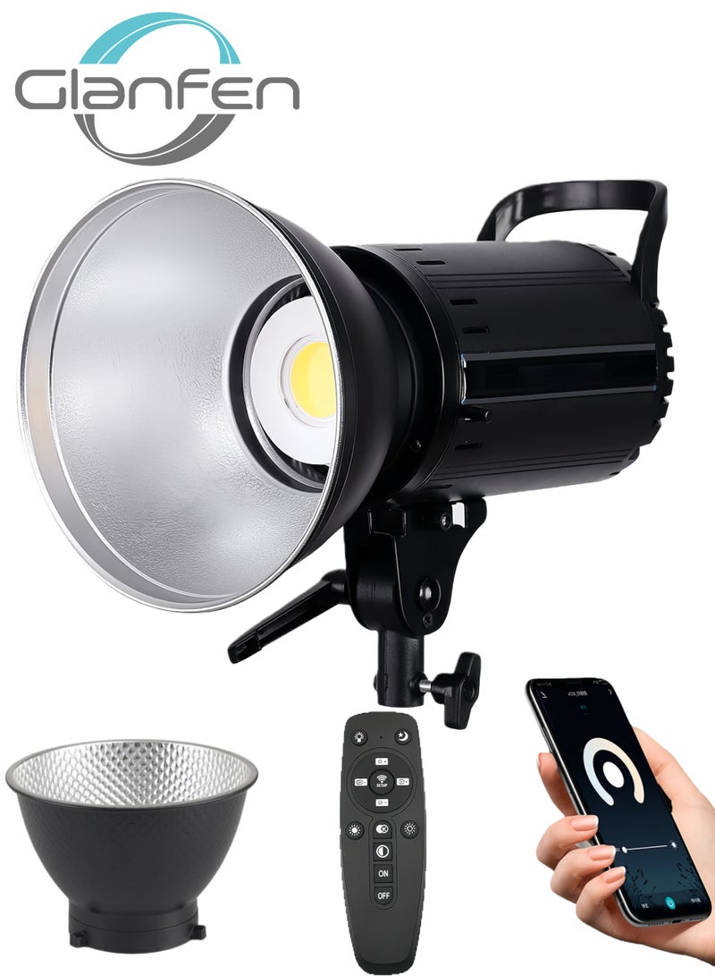 Glanfen 150W Professional COB LED Photography Video Light with Wireless Remote Control, Bi-Color 2700K-6500K Temperature, High CRI Over 85, Metal Body & Efficient Dissipation for Photo Video Live Streaming​ - Image 1