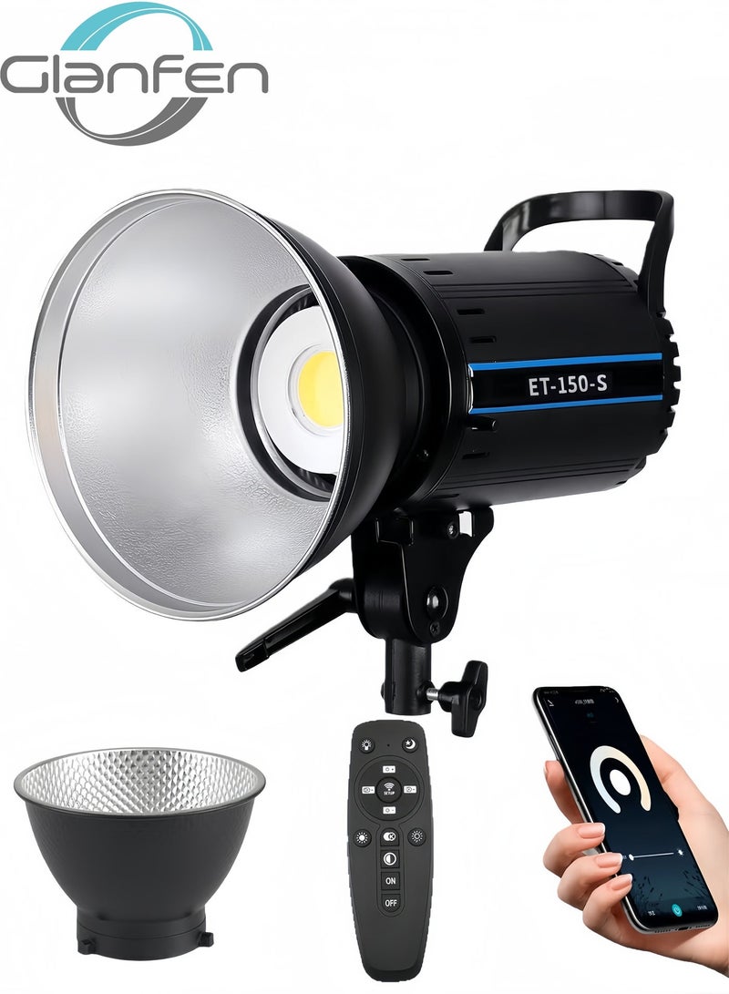 غرانفين ضوء LED احترافي للتصوير والفيديو بقوة 150 واط، مع تحكم لاسلكي عن بعد، ثنائي اللون (2700K-6500K)، مؤشر تجسيد ألوان عالي (CRI +85)، هيكل معدني وتشتيت حراري فعال للتصوير والفيديو والبث المباشر - Image 1