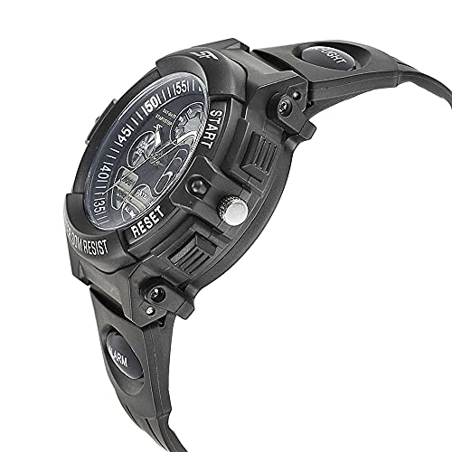 SF Hustler Quartz Quartz Analog Digital Black Dial Black PU Strap Watch For Men - NS77116PP05W - Image 2