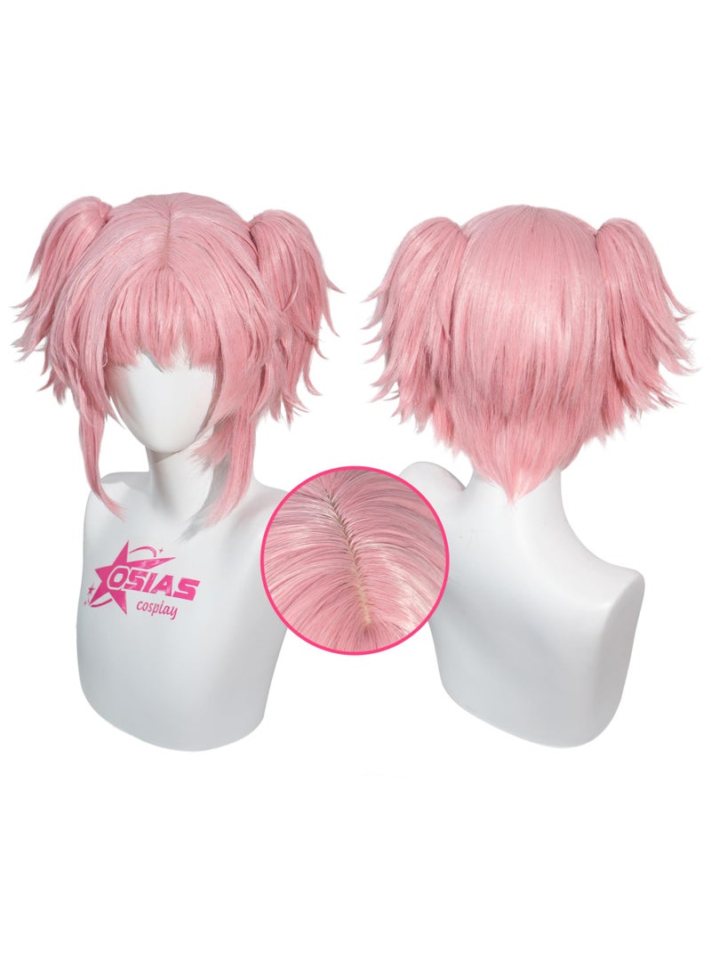 OSIAS Madoka Magica Wig Pink Short Synthetic Heat Resistant Hair