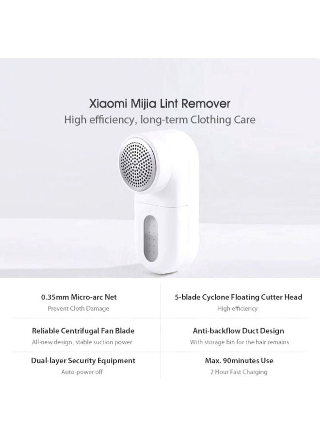 Xiaomi Mijia Lint Remover Fabric Shaver | Rechargeable | Household Ball Remover | Electric Clothing Ball Remover | White - Image 3