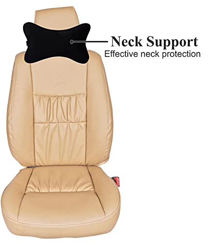 ABLE Velvet Kit Comfy Pillow Square Cushion and Neckrest necksupporters Black Suitable for All Cars Set of 4 Pcs - Image 4