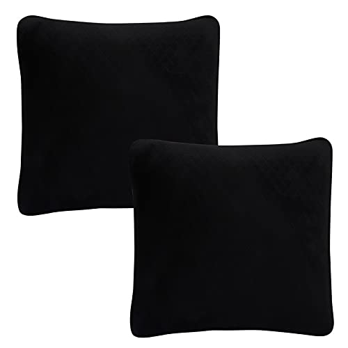 ABLE Velvet Kit Comfy Pillow Square Cushion and Neckrest necksupporters Black Suitable for All Cars Set of 4 Pcs - Image 2