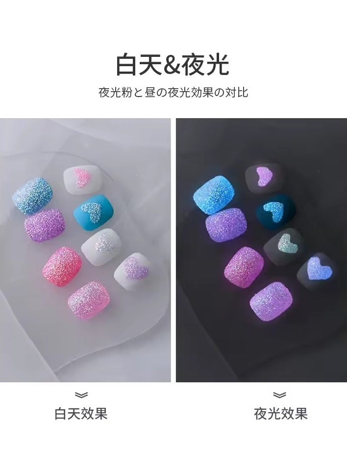 Goolsky 1Pc Luminous Pigment Powder Glow in The Dark Powder Night Fluorescent Pigment Dust DIY Nail Glitter Powders Fine Glitter - Image 4