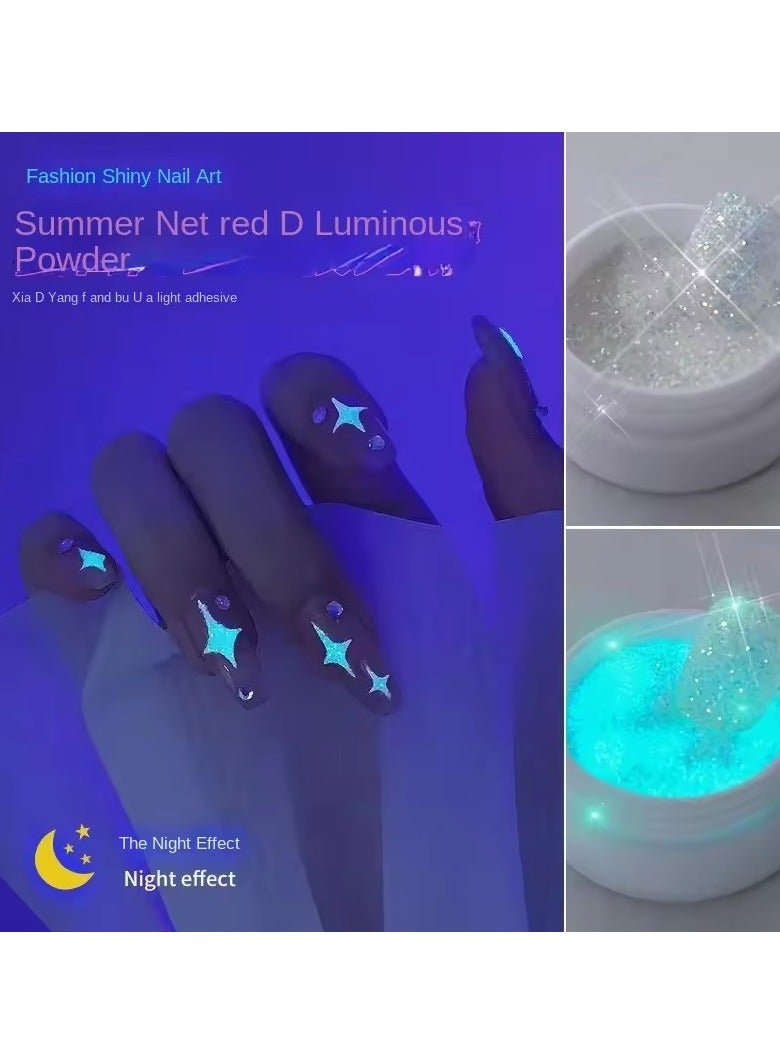Goolsky 1Pc Luminous Pigment Powder Glow in The Dark Powder Night Fluorescent Pigment Dust DIY Nail Glitter Powders Fine Glitter - Image 2