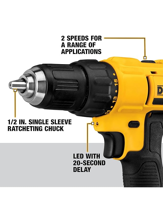 ديوالت مثقاب صغير الحجم مع بطارية 1.5 أمبير - أصفر وأسود - Dcd771S2 - Image 4