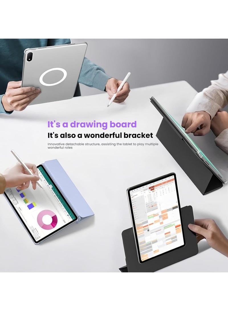 Protective Case Compatible with Xiaomi 7spro 12.5″ 2025 【Pencil Support】, Hybrid Removable Magnetic Tri-Fold Stand Cover, Matte Transparent Back, Auto Wake/Sleep - Image 2