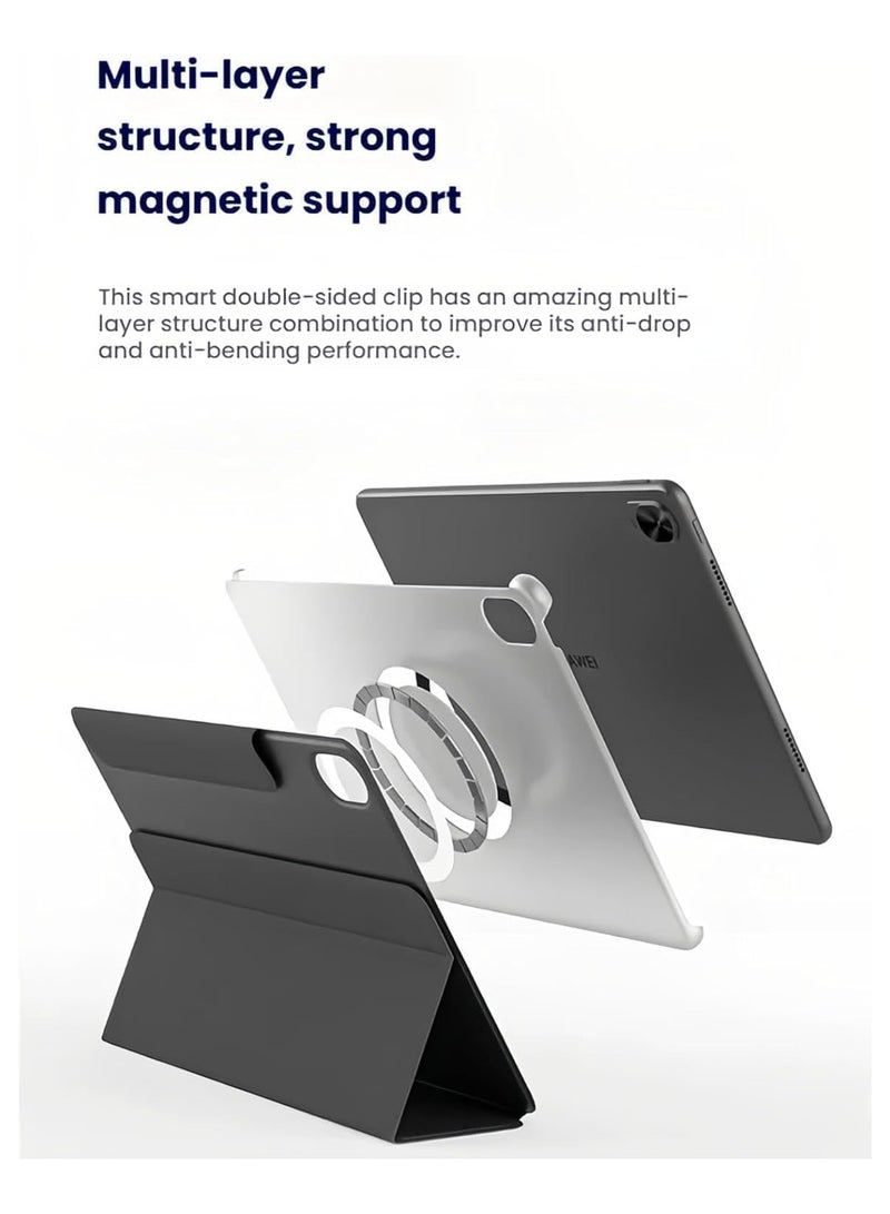 Protective Case Compatible with Xiaomi 7spro 12.5″ 2025 【Pencil Support】, Hybrid Removable Magnetic Tri-Fold Stand Cover, Matte Transparent Back, Auto Wake/Sleep - Image 3