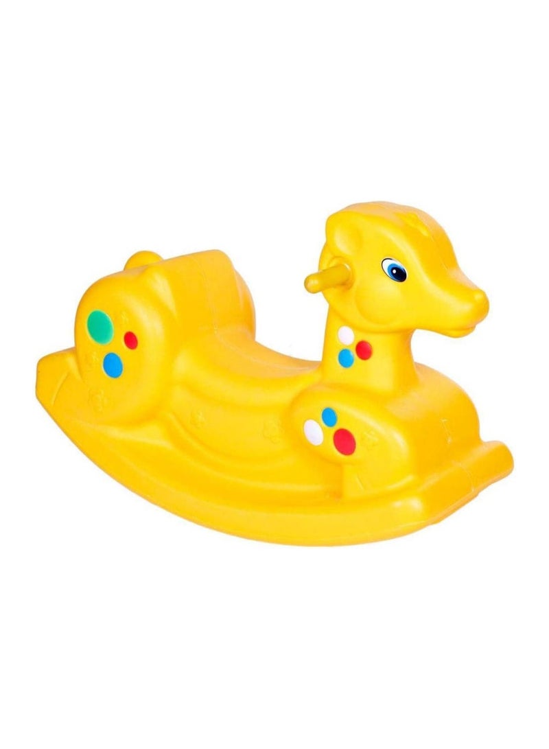 Rocking Horse Toy, Non-Toxic Plastic Material, Suitable for Indoor and Outdoor Use, For Children Aged 18 Months to 5 Years - ( Yellow)  - Image 1
