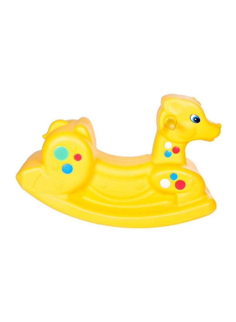 Rocking Horse Toy, Non-Toxic Plastic Material, Suitable for Indoor and Outdoor Use, For Children Aged 18 Months to 5 Years - ( Yellow)  - Image 2