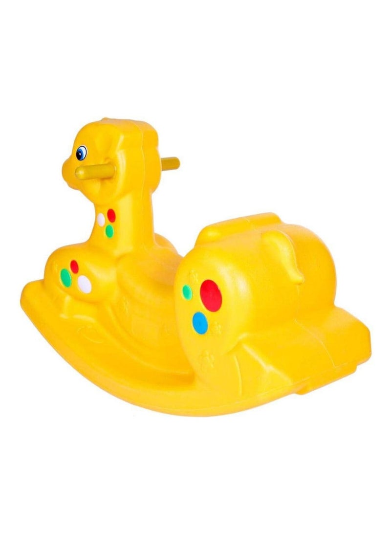 Rocking Horse Toy, Non-Toxic Plastic Material, Suitable for Indoor and Outdoor Use, For Children Aged 18 Months to 5 Years - ( Yellow)  - Image 3