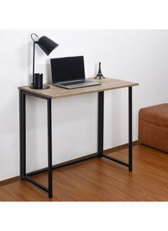 Foldable Table In Black Powder Coating  Brown