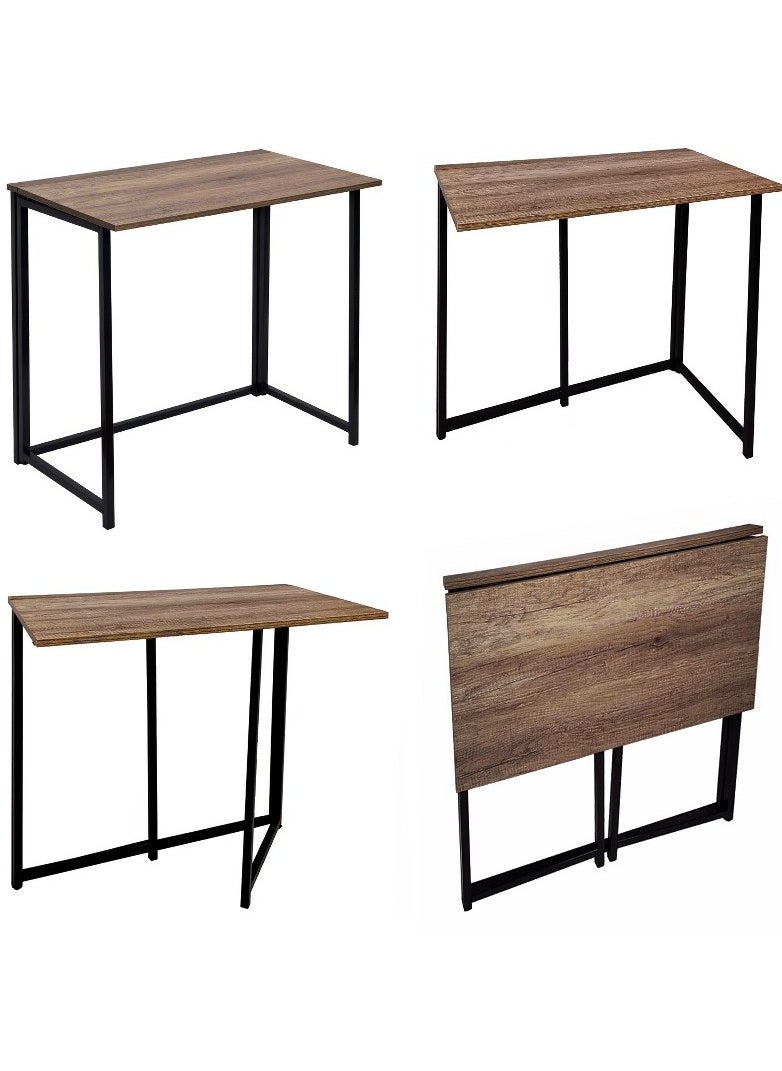 Home Gallery - Foldable Table In Black Powder Coating  Brown - Image 1