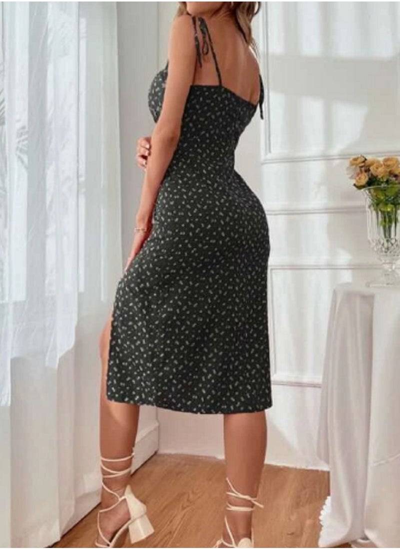 Ward - Women's Long Sleeveless Lingerie Dress with Floral Print - Image 1