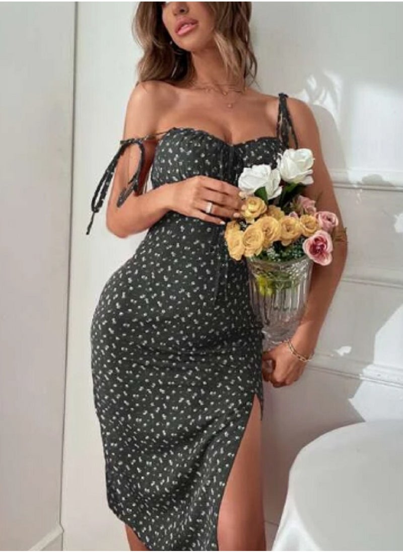 Ward - Women's Long Sleeveless Lingerie Dress with Floral Print - Image 1