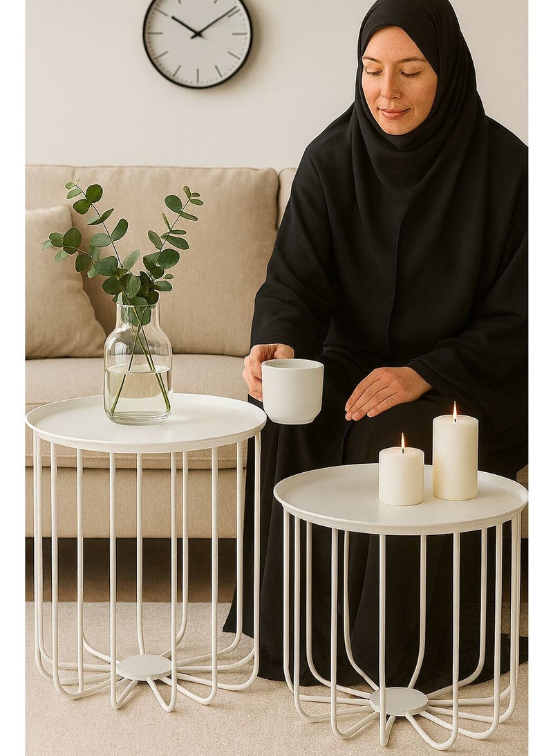 طقم طاولات قهوة جانبية متعددة الاستخدامات - Image 3