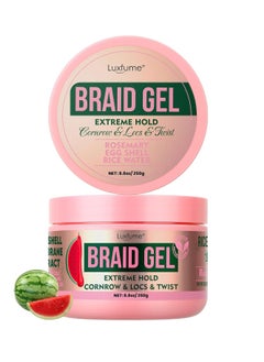 Braiding Gel Extra Hold 8.8 oz -Great For Braids,Twist, Locs & Smooth Edges - Braiding Gel Contains Rosemary Hair Growth Oil for Frizz Control, High Shine, Edge Control(Watermelon Flavour) - pzsku/ZF2911F5B02EE07DFFCBAZ/45/_/1739283172/29ddf009-016e-4781-96cf-8147619497c4